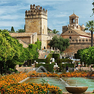 Granada, Spain the Alhambra gardens (the Generalife) is a UNESCO World Heritage Site in Granada, along with the Alhambra palace and gardens"